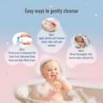 Soft baby bath foam for everyday skin cleansing
