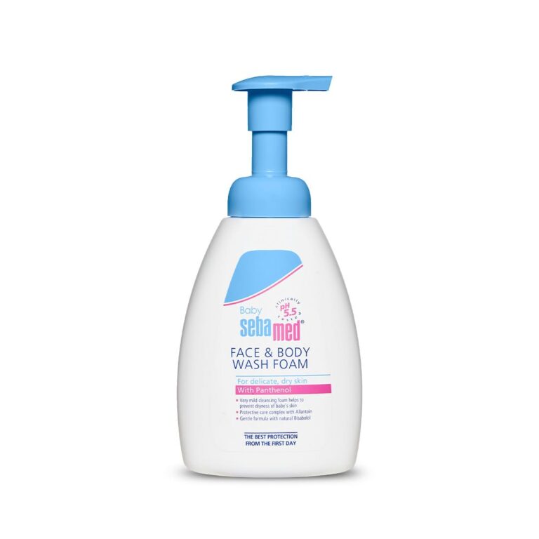 Sebamed baby face and body wash foam for gentle cleansing