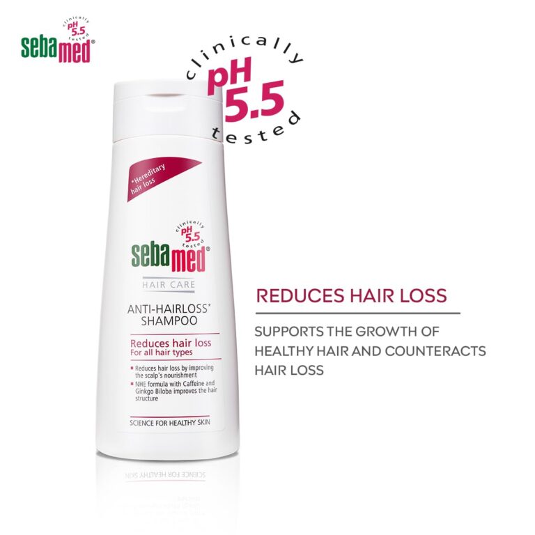 Sebamed shampoo pH 5.5 for reducing hair loss