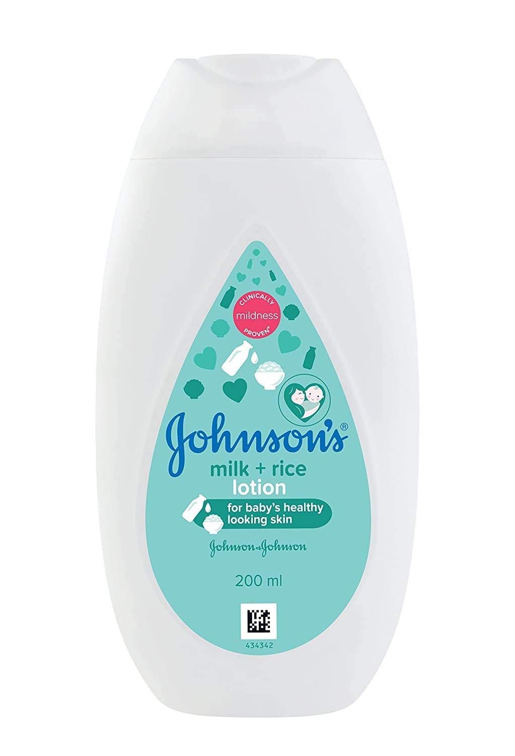 Johnson's Baby Milk Lotion 200ml Johnson's Baby Milk Lotion 200ml bottle for gentle daily baby skin moisturizing care Johnson's Baby Milk Lotion 200ml with milk proteins for soft newborn skin