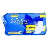 Stayfree cottony soft pads regular 18 count pack with wings sanitary pads for rash free comfort and leak protection