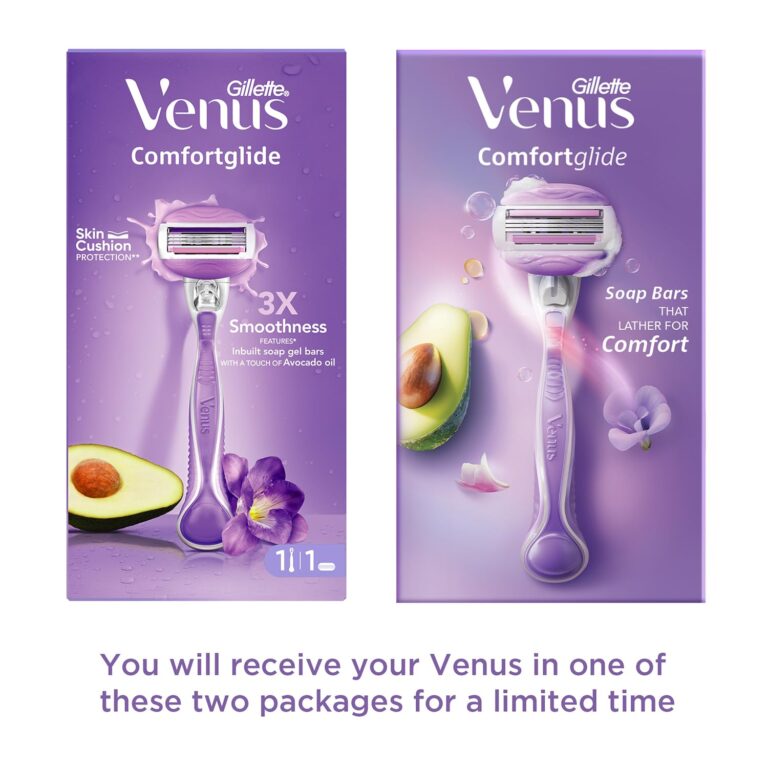 Front view of Gillette Venus Breeze razor pack
