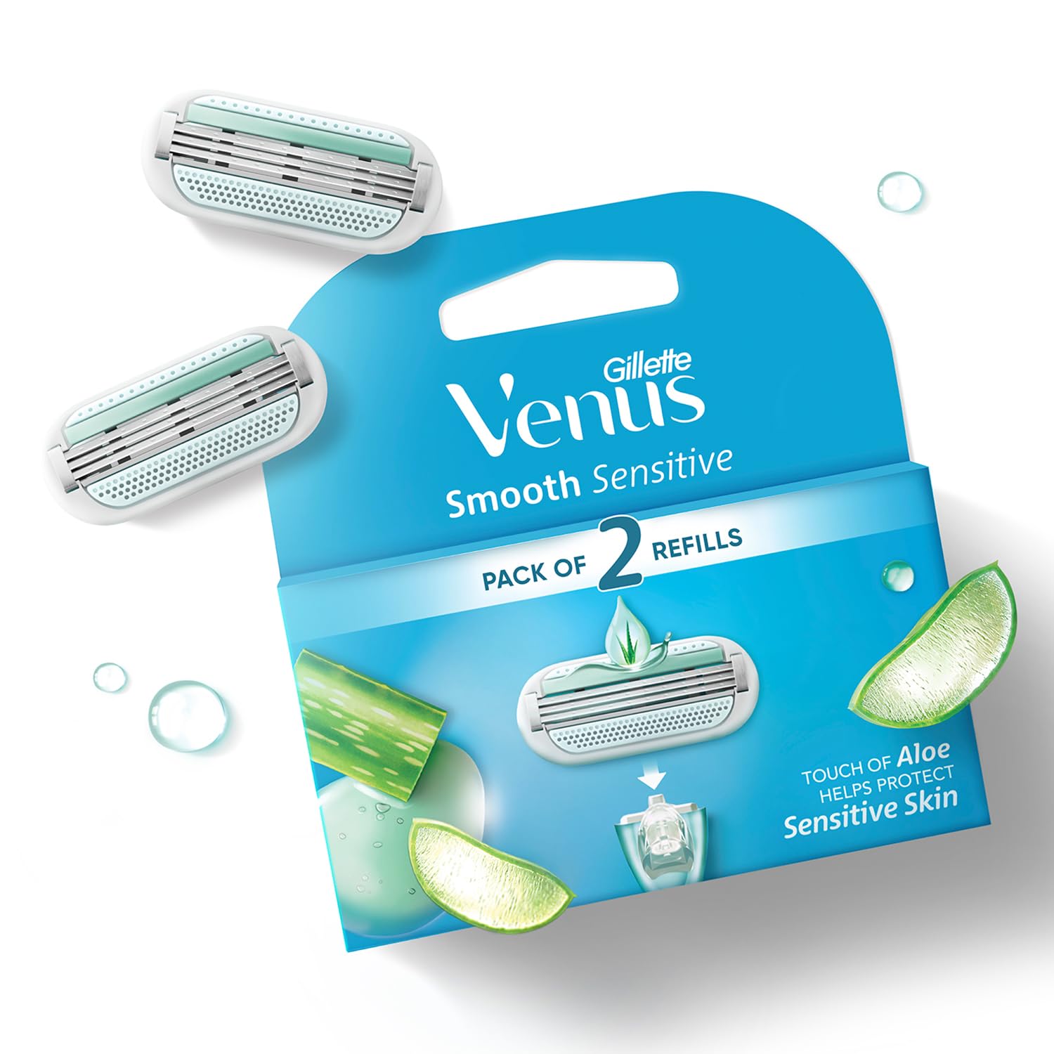 gillette-venus-razor-refill-2pack-aloe.jpg Gillette Venus razor blade refill pack of two with aloe moisture bars