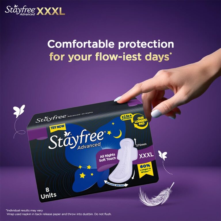 Stayfree women hygiene pads with a slim design and secure fit