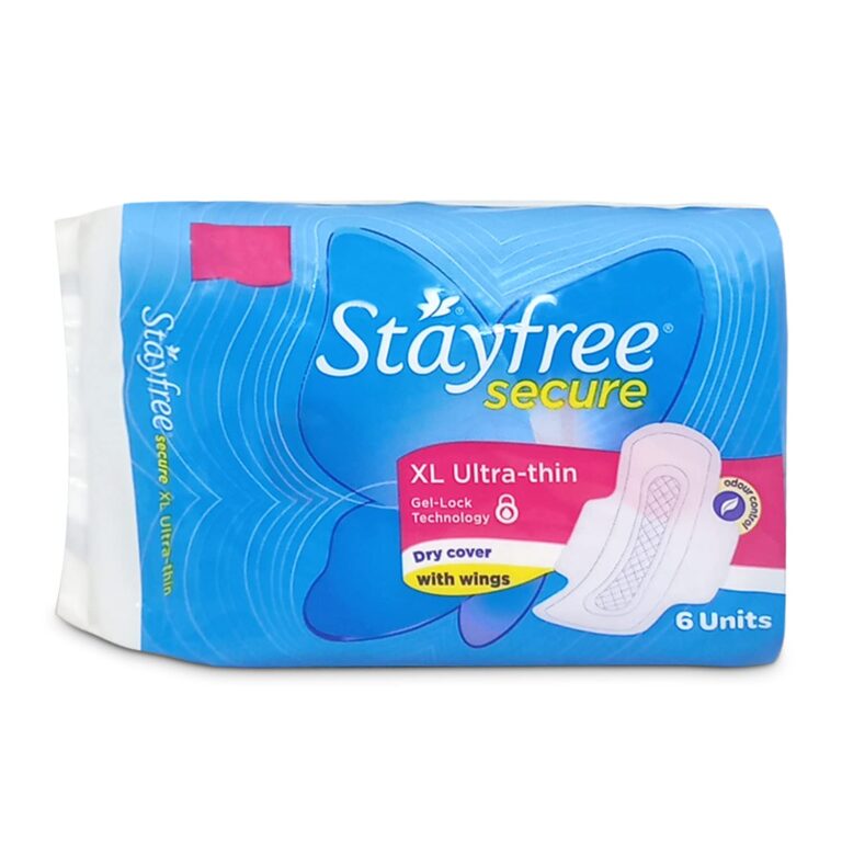 Stayfree Secure XL ultra thin sanitary napkins with wings pack of 6