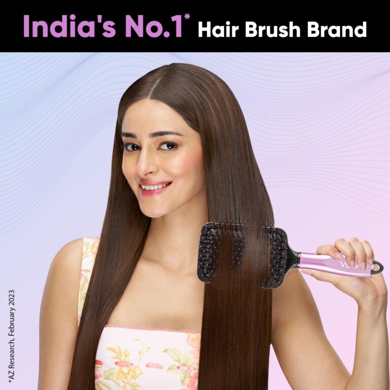 Front view of Vega paddle hair brush designed for gentle detangling