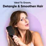 Vega Paddle Hair Brush with Cleaning Comb (E18-PB) | Wide Detangler for Long, Thick & Curly Hair - Image 6