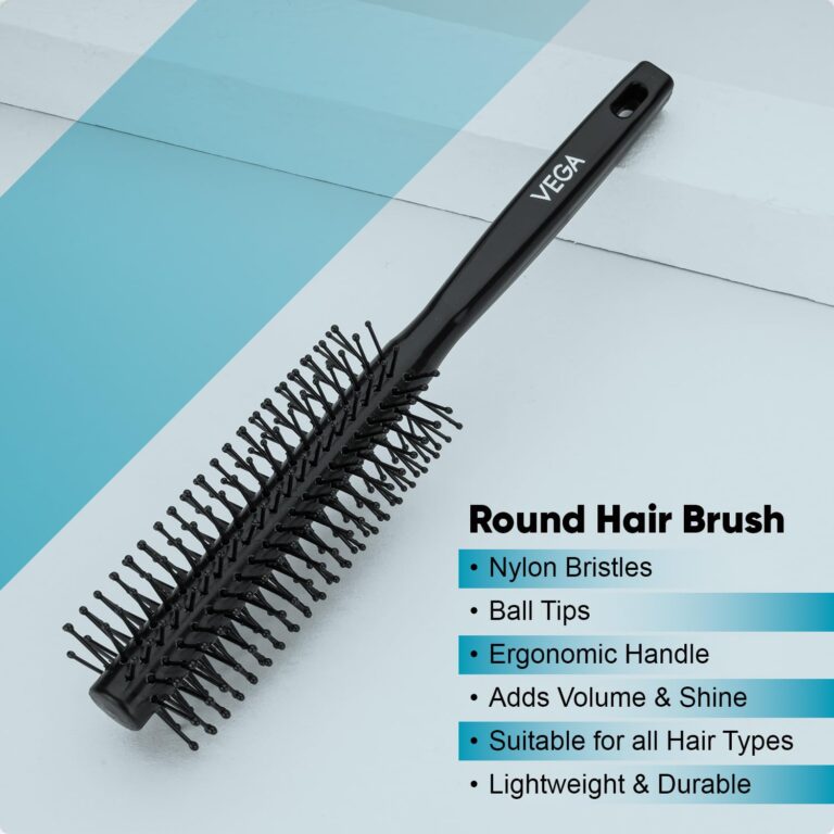Front view of Vega round hair styling brush R3-RB