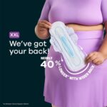 Women’s overnight hygiene pads with secure fit and comfor