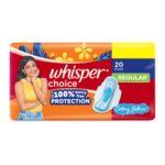 Whisper Choice regular sanitary pads pack of 20 for everyday protection