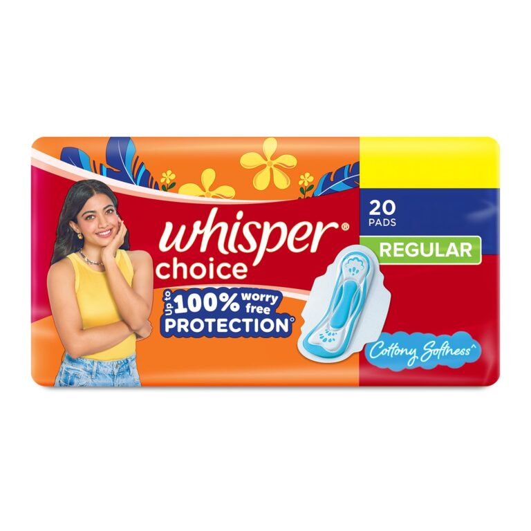 Whisper Choice regular sanitary pads pack of 20 for everyday protection