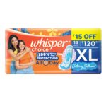 Whisper Choice XL sanitary pads with wings pack of 18