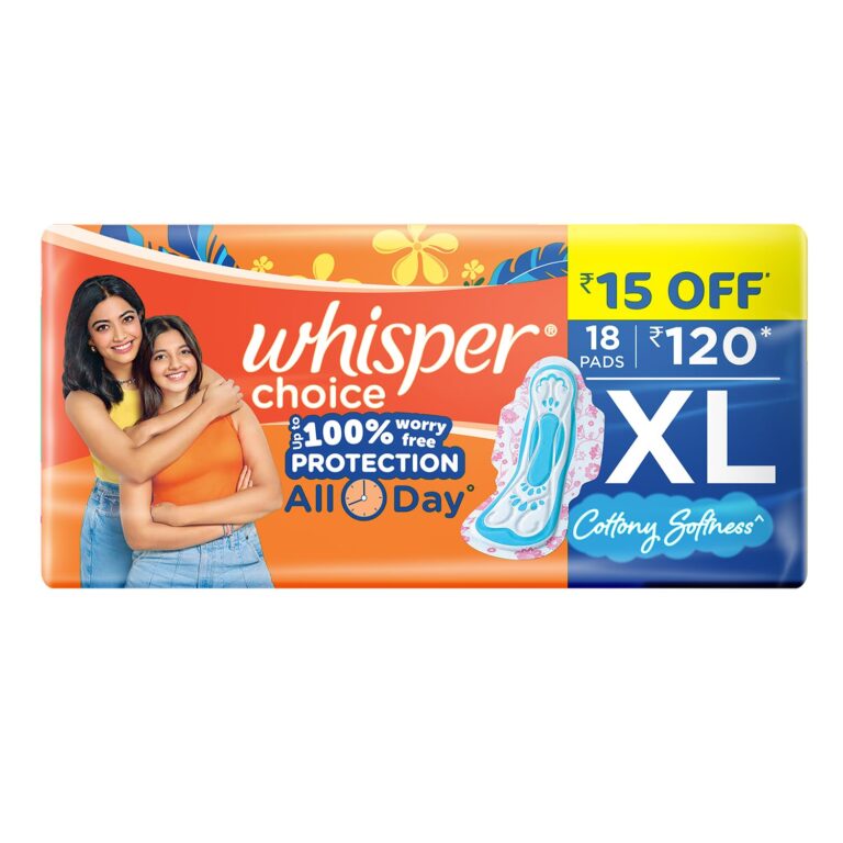 Whisper Choice XL sanitary pads with wings pack of 18