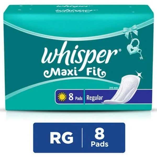Whisper Maxi Fit pads designed for dryness and leak protection