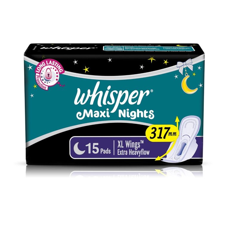Whisper Maxi Nights XL sanitary pads pack of 15 for overnight protection