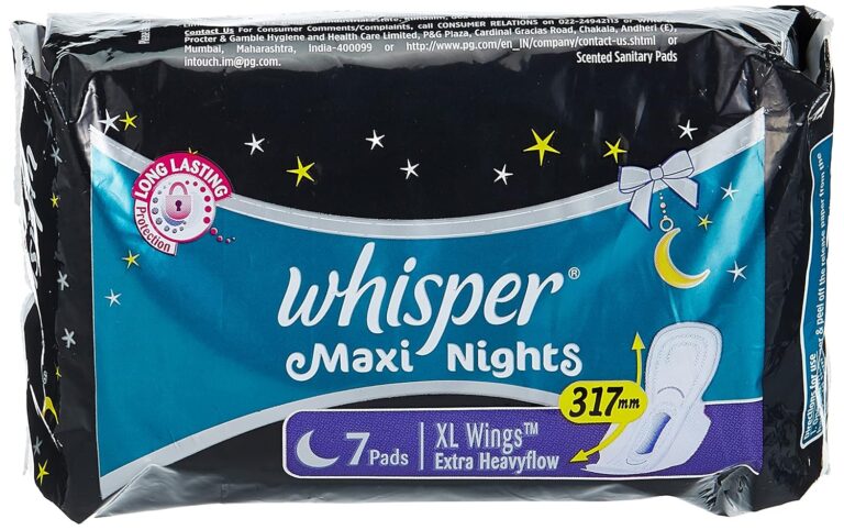 Whisper Maxi Nights XL sanitary pads pack of 7 for overnight protection