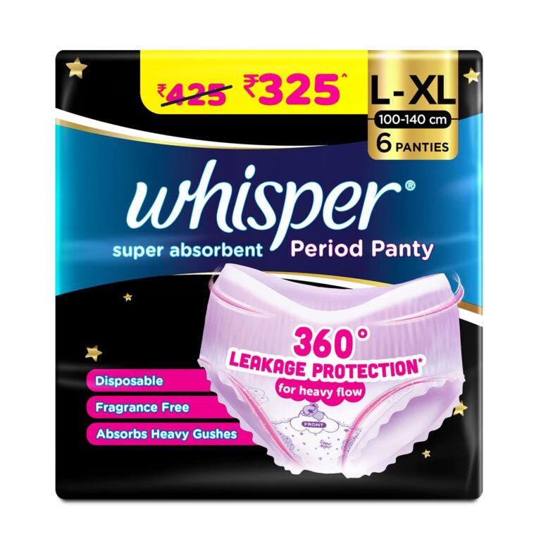 Whisper super absorbent period panty L-XL size pack of 6