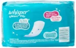 Whisper Maxi Fit pads designed for dryness and leak protection