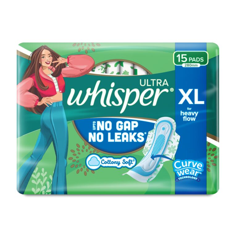 Whisper Ultra Clean sanitary pads XL pack of 15 for daily protection