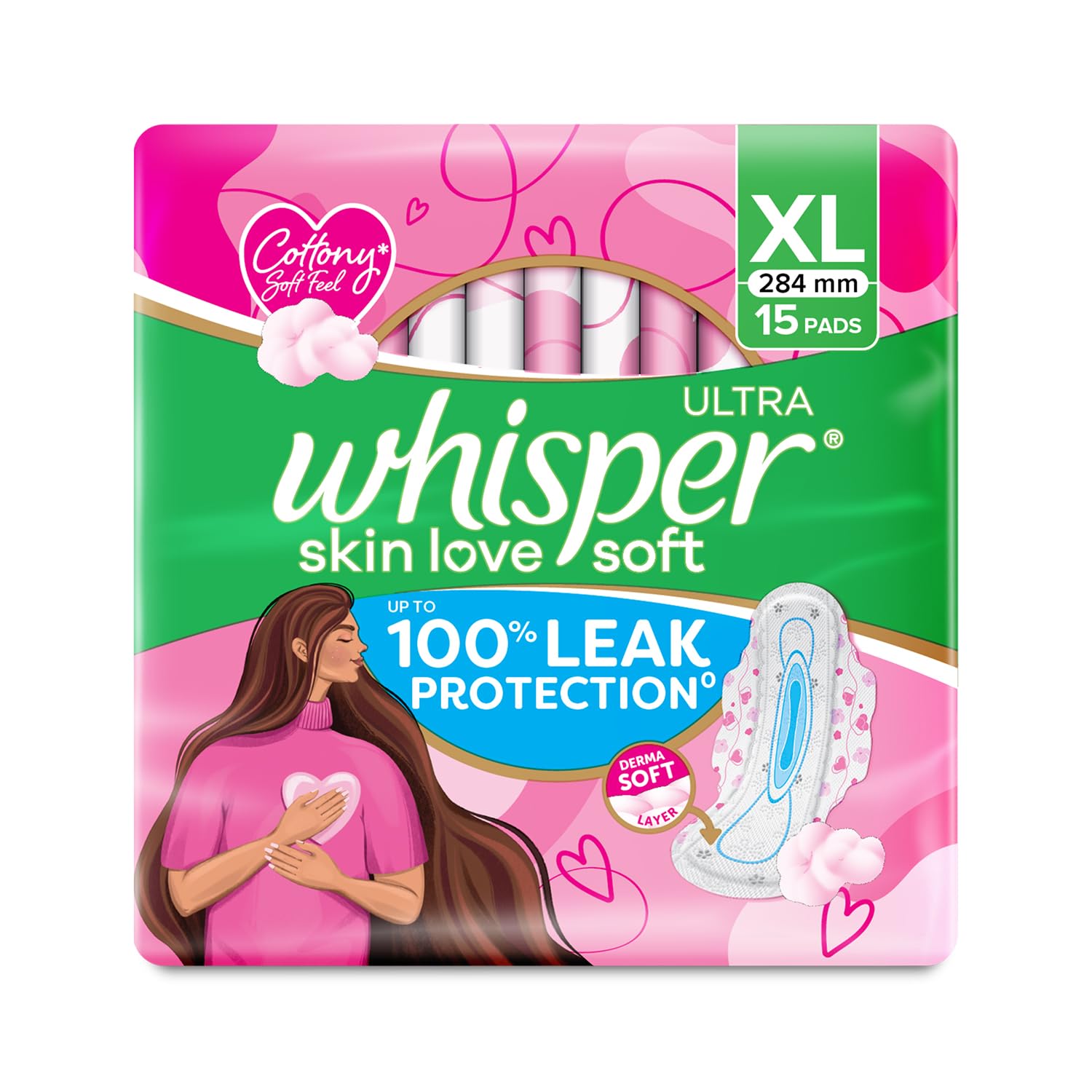 whisper-ultra-soft-xl-pads-15-pack Whisper Ultra Soft sanitary pads XL pack of 15 for daily comfort