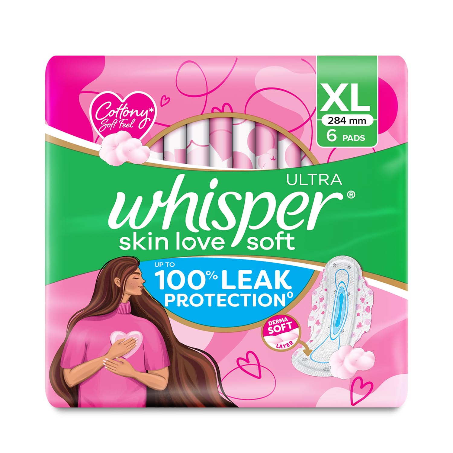 whisper-ultra-soft-xl-sanitary-pads-6 Whisper Ultra Soft XL sanitary pads 6 pads pack