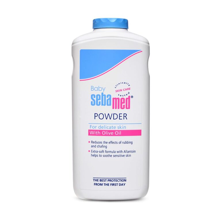 Sebamed baby powder with olive oil for soft newborn skin