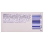 Close up of baby sun lotion ingredients label for safe use