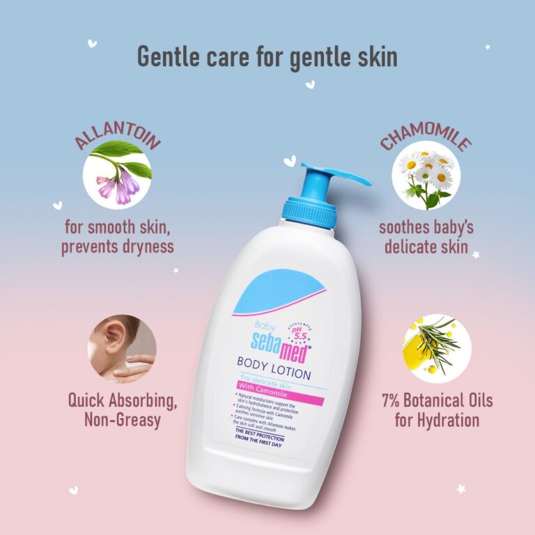 Gentle baby moisturiser for daily skin care