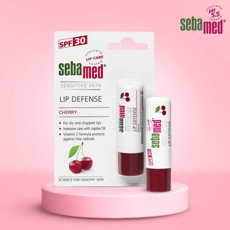 Cherry lip balm with sun protection for everyday use