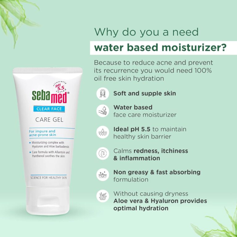Lightweight texture of Sebamed Clear Face Care Gel for acne-prone skin