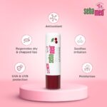 Cherry flavored lip balm with sun protection