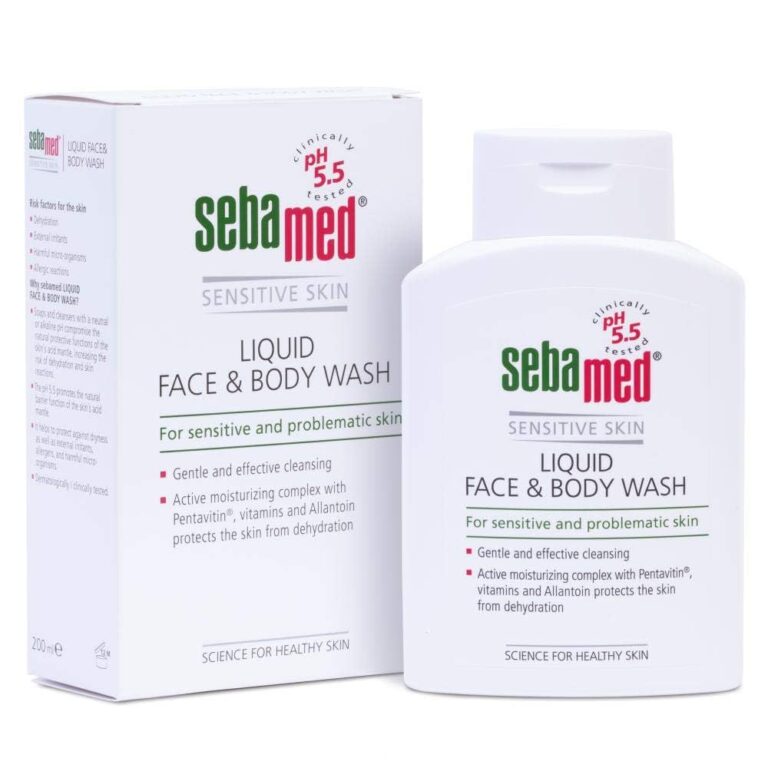 Sebamed liquid face and body wash 200 ml for gentle skin cleansing