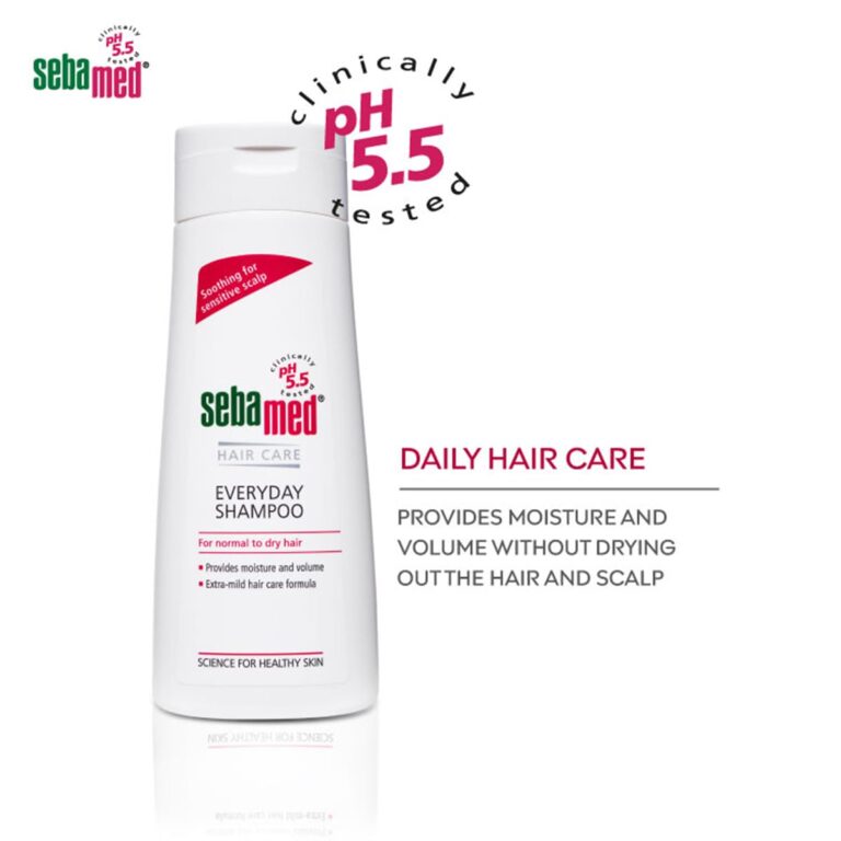 Mild shampoo for dry hair with gentle cleansing formula