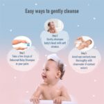 Applying baby shampoo for soft and safe hair cleansing