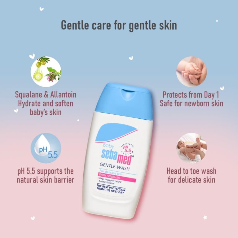 Soap free baby body wash for gentle daily cleansing
