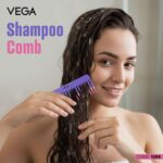 Side view of Vega shampoo comb for daily hair care