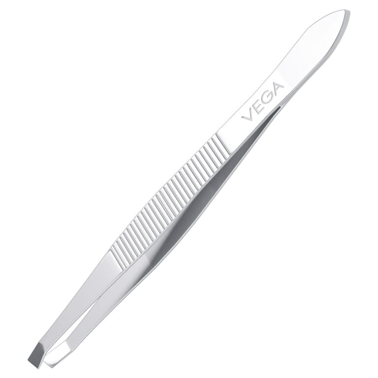 Vega Square Tip Tweezer for Eyebrow Shaping and Facial Hair Removal