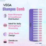 Vega Shampoo Comb Wide Tooth Detangling Comb- (1268) - Image 5