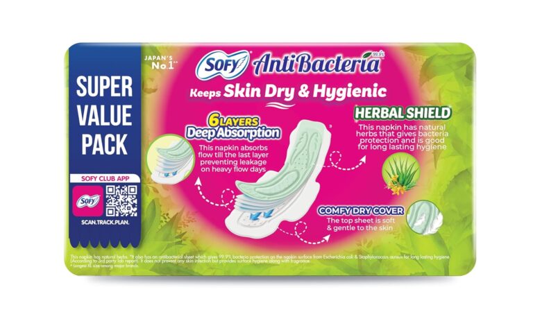 Extra long antibacterial sanitary pads for heavy flow protection