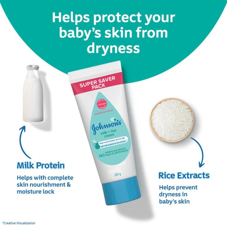 Gentle baby cream with milk extracts for soft and nourished skin