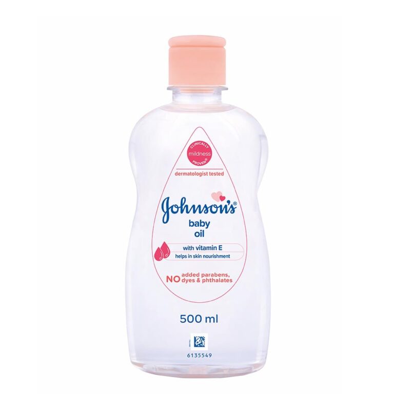 Johnson's non sticky baby oil 500ml with vitamin E for daily massage