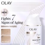 Olay 7 in 1 face cream showing hydration and smooth skin benefits