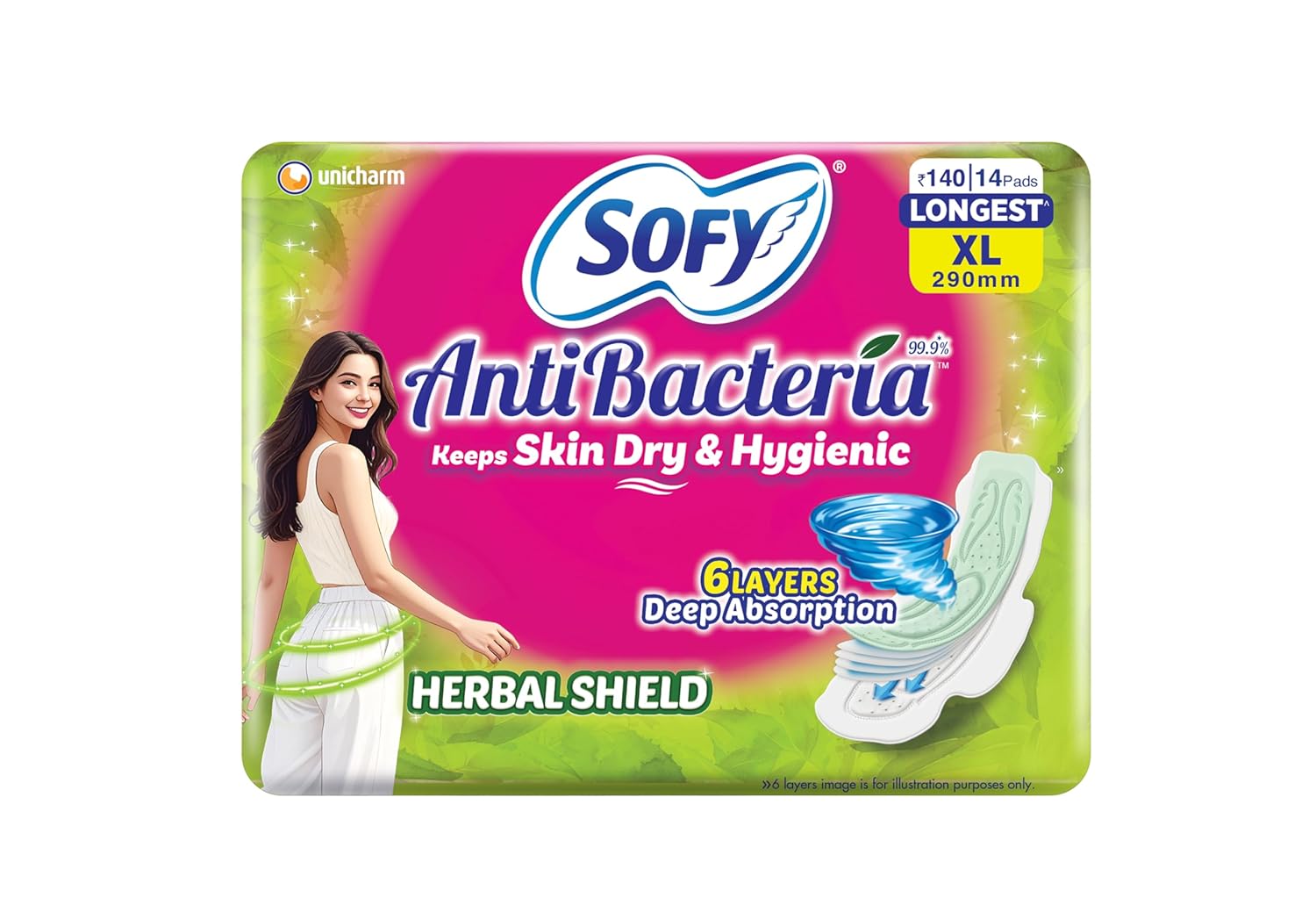 sofy-antibacterial-pads-xl-290mm-14 Sofy antibacterial sanitary pads XL 290 mm pack of 14