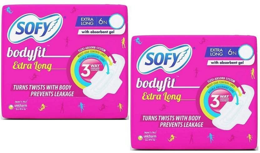 Sofy Bodyfit extra long sanitary pads pack of two for daily protection